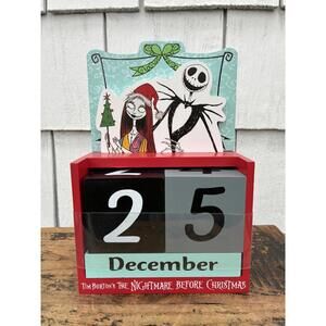 Tim Burton's Nightmare Before Christmas - Wooden Advent Countdown Calendar - NEW